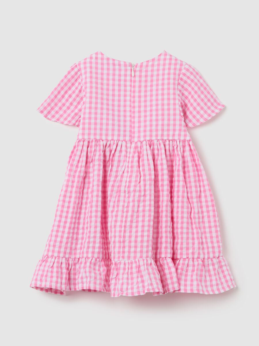 Pink Checkered Dress with Bow Fagottino_1