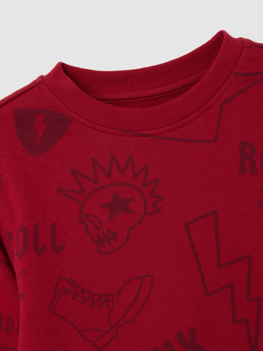 Felpa da bambino in puro cotone rossa regular fit_2