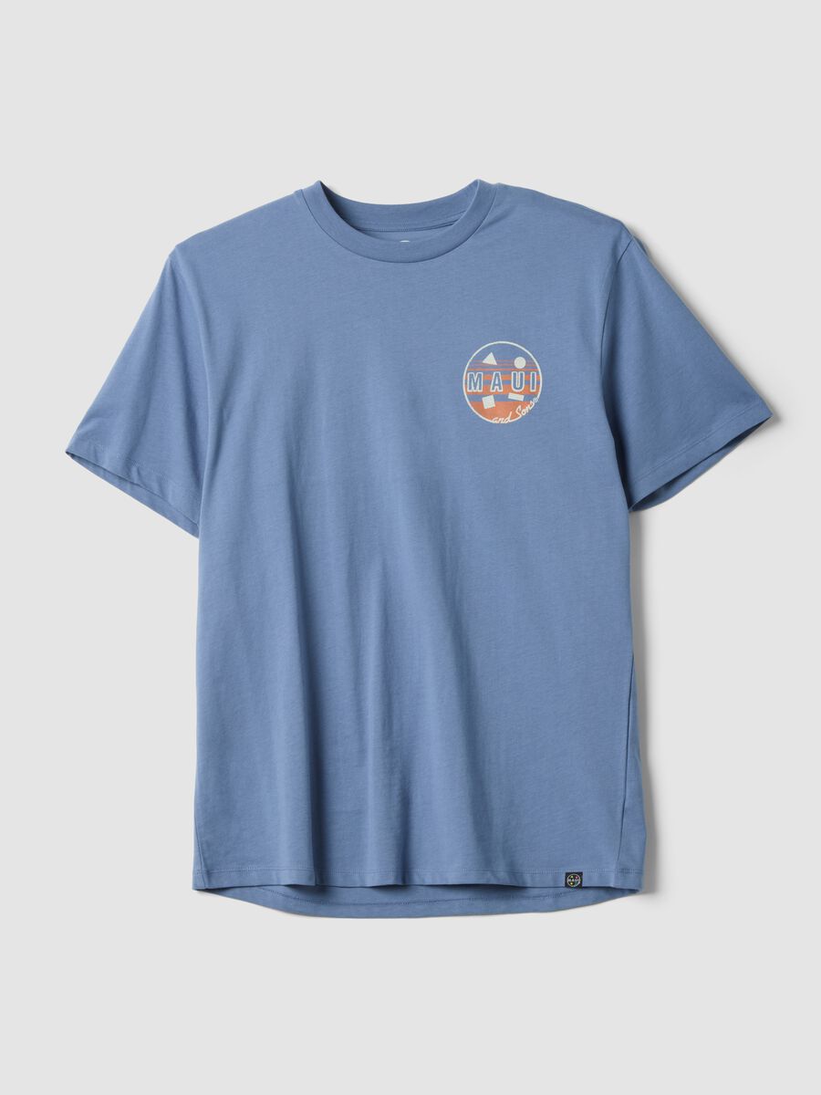 T-shirt azzurra in puro cotone relaxed fit con stampa_4