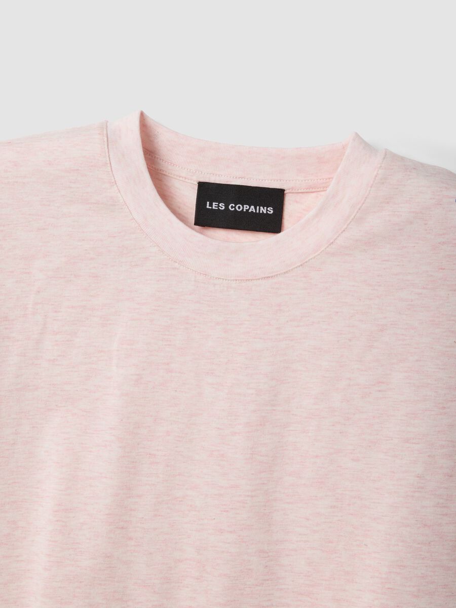 Pink short-sleeve T-shirt in lyocell and cotton blend_5