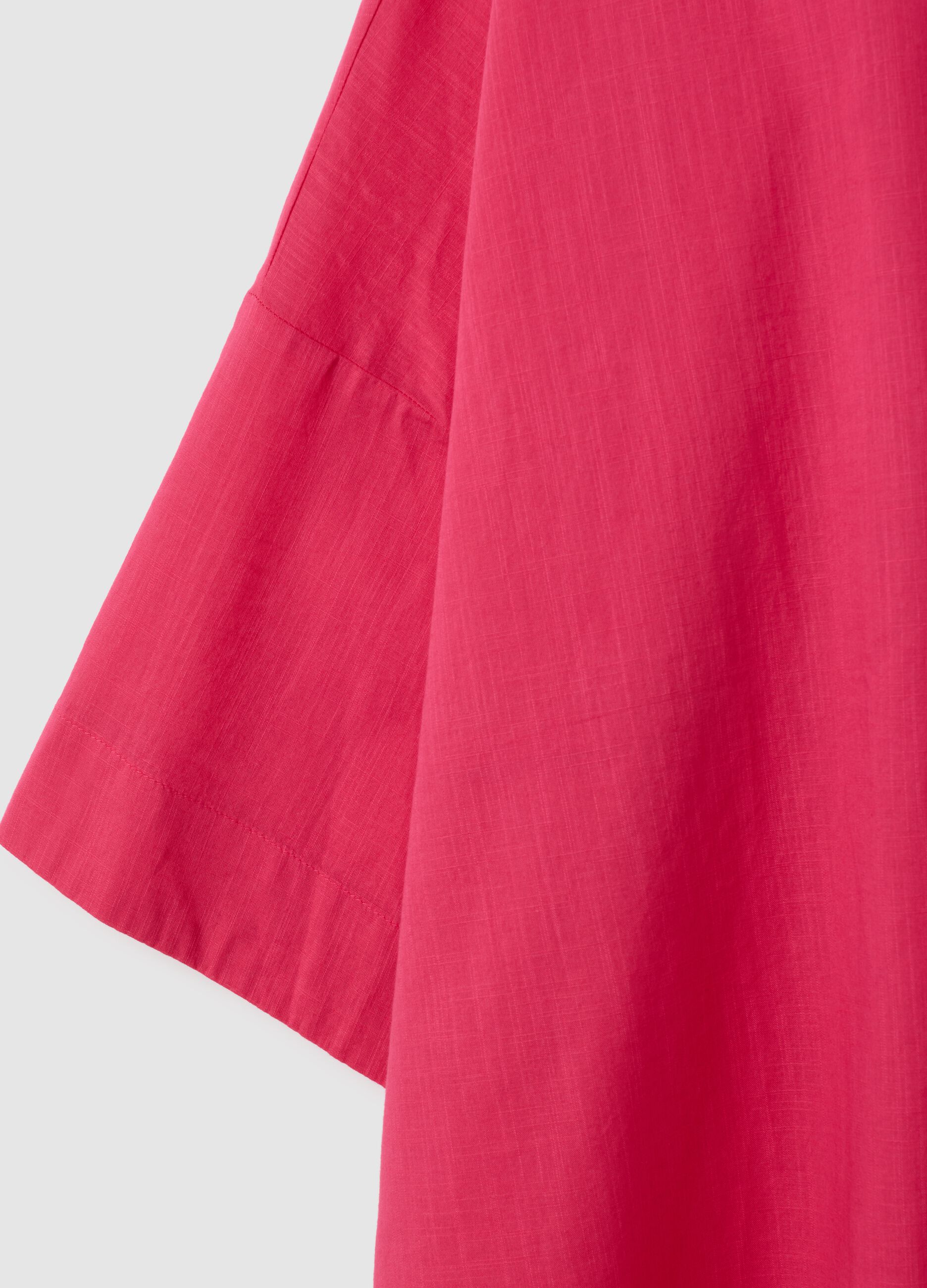 Camicia da donna in puro cotone rosa oversize