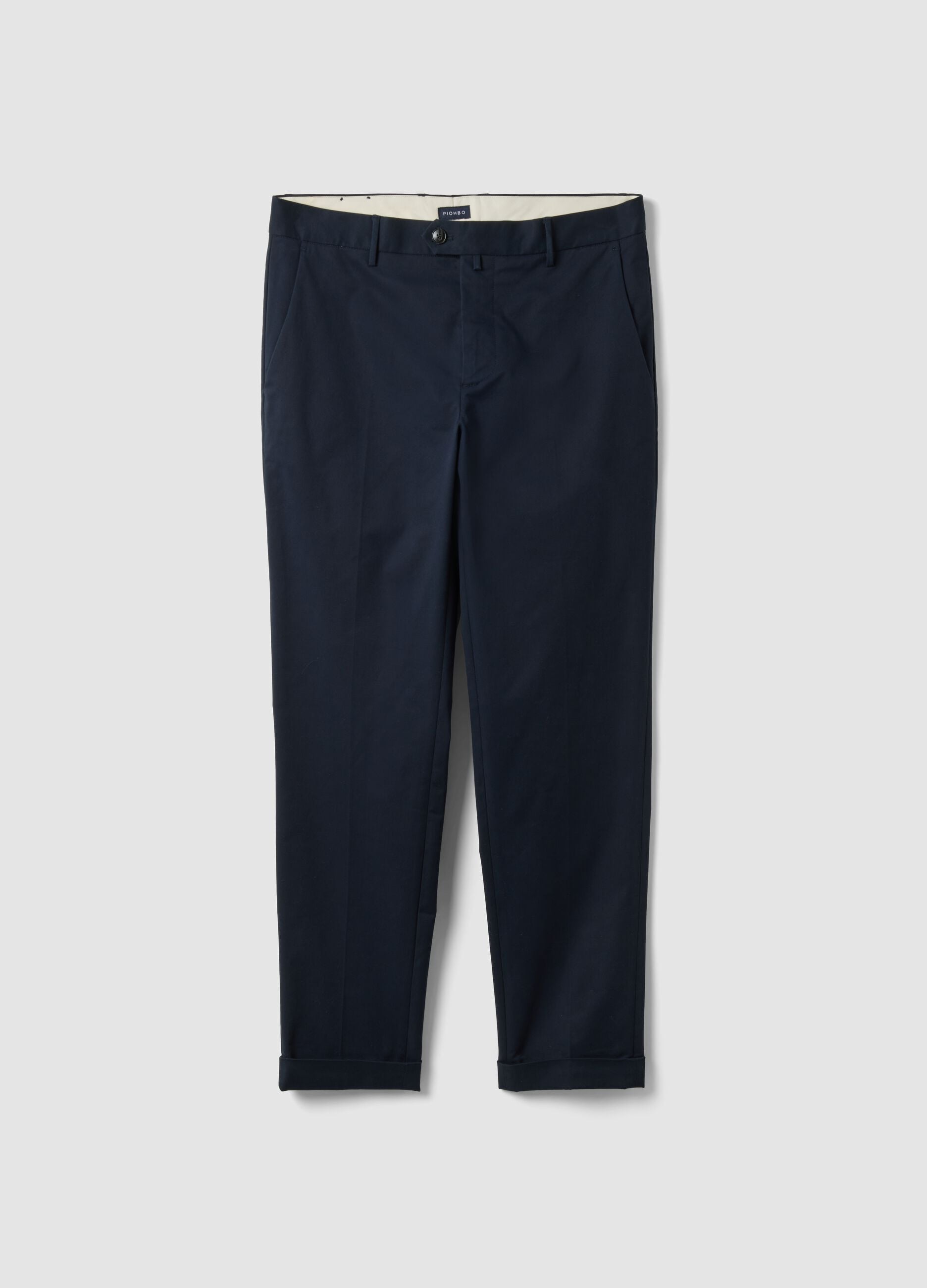 Blue regular-fit stretch cotton twill chino trousers