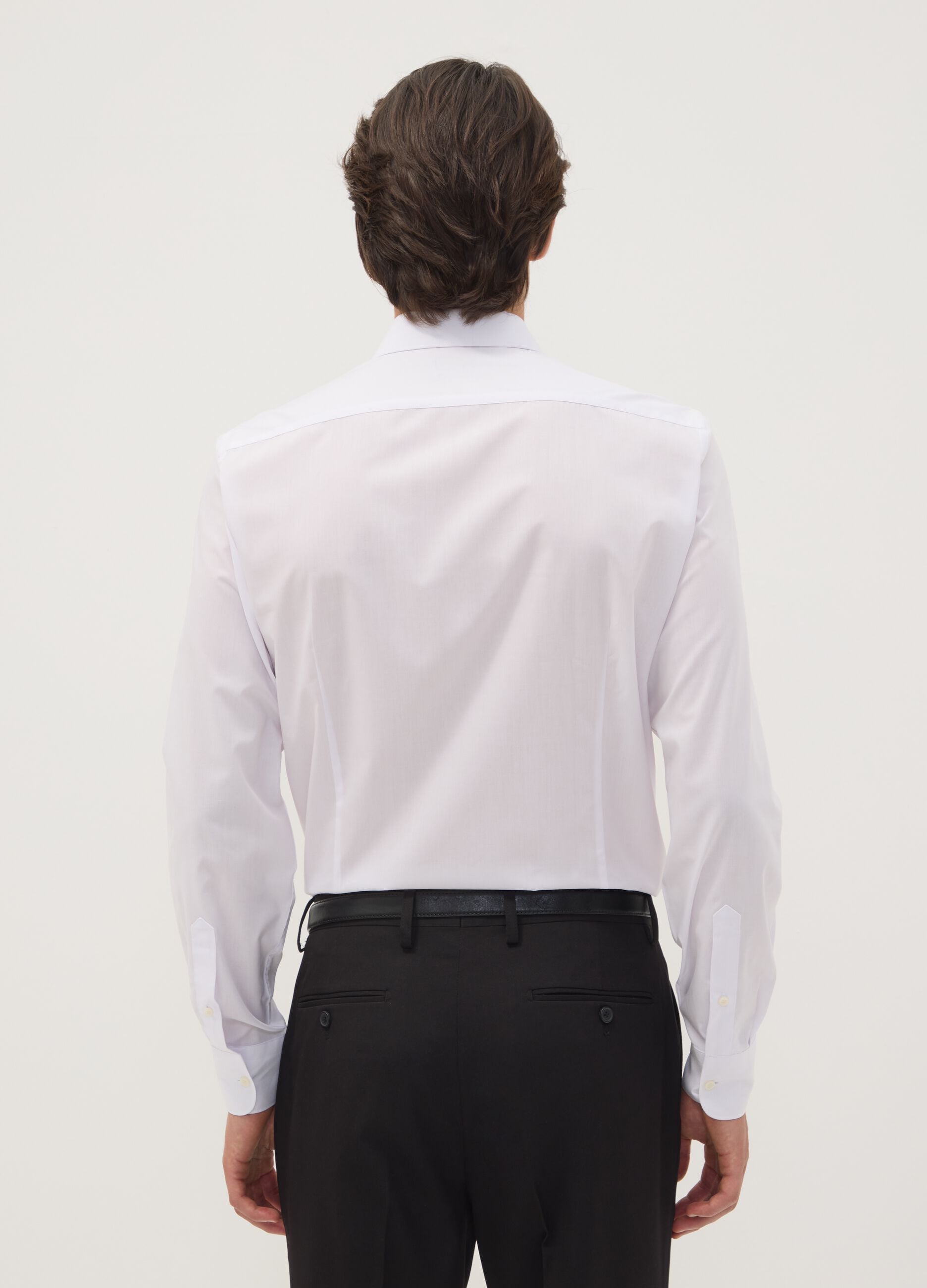 Camicia bianca slim fit con colletto classico easy iron