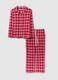 Red and white checked regular fit cotton blend pyjamas_4
