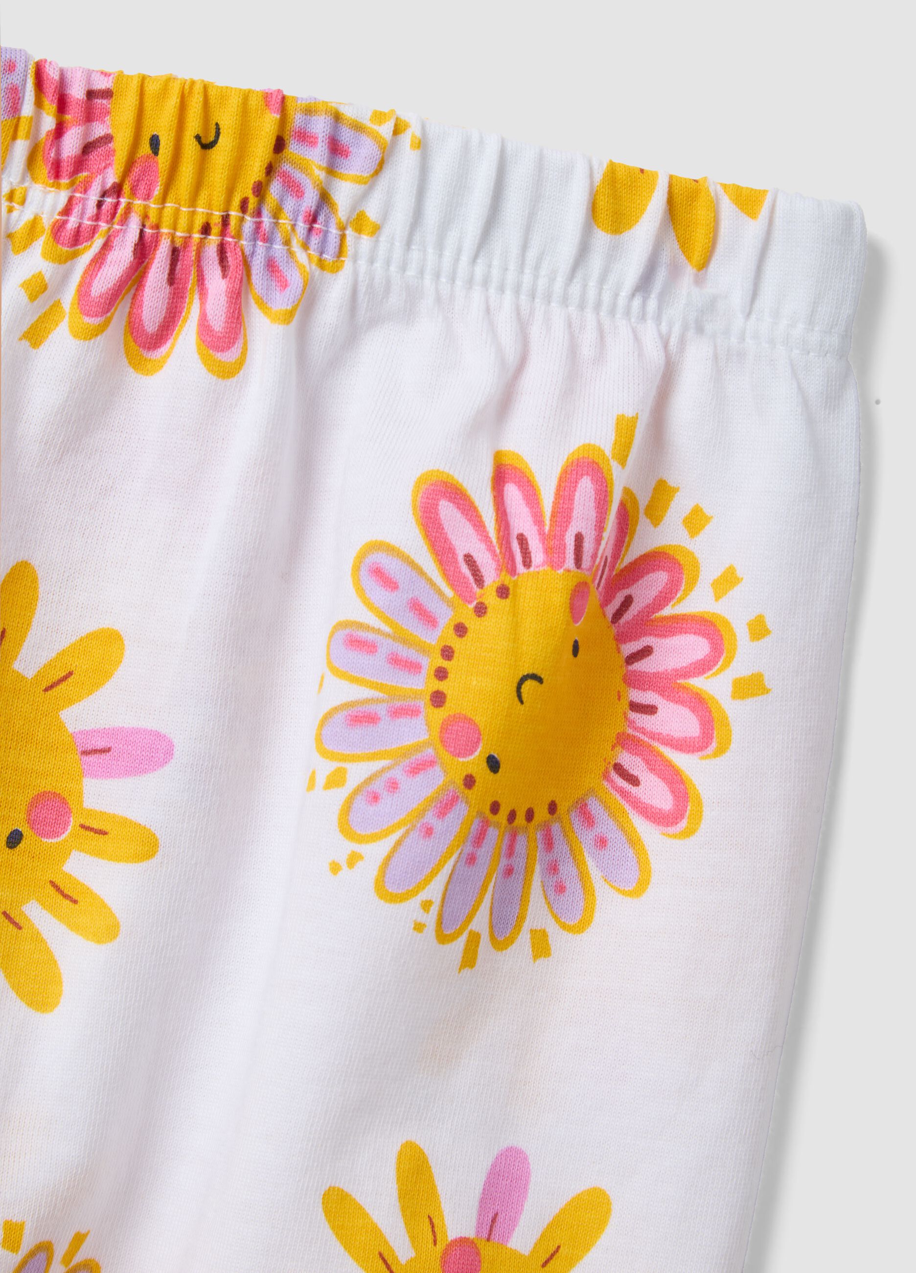 Multicolour pure cotton short baby pyjamas with floral print