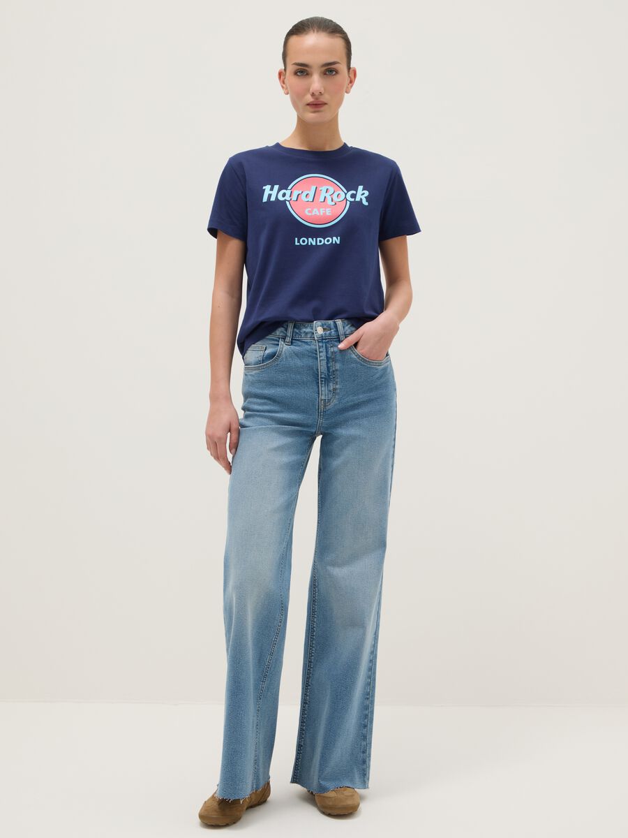 Blue pure cotton t-shirt regular fit with Hard Rock Cafe logo_1