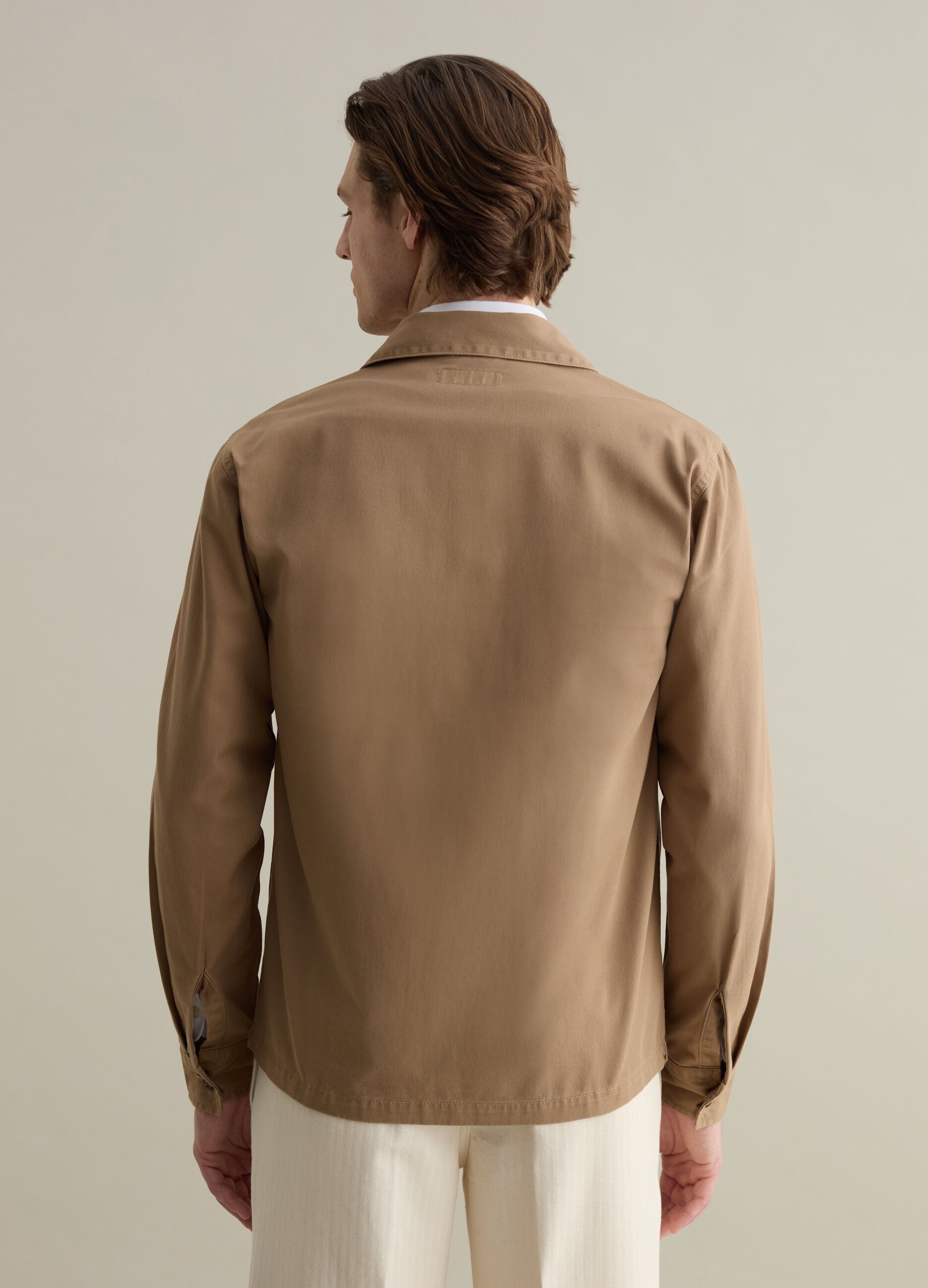 Shacket in twill tinta unita