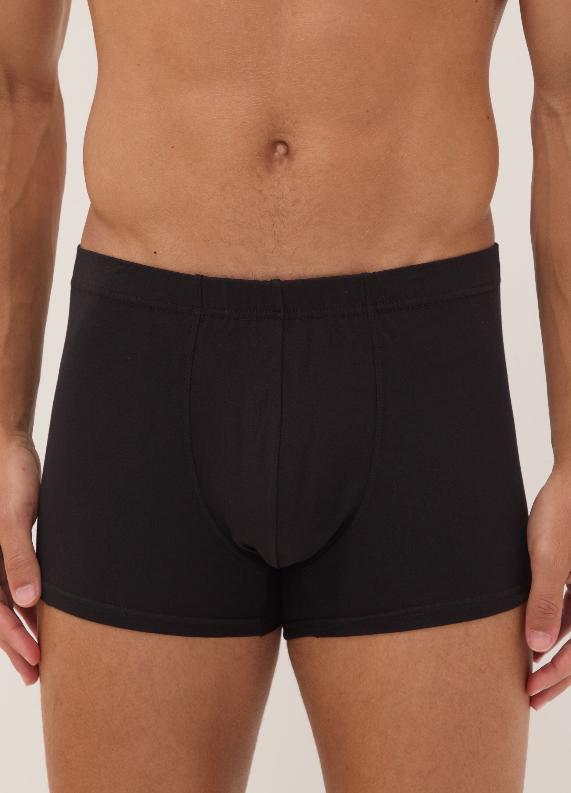 Multipack of five black organic cotton boxers