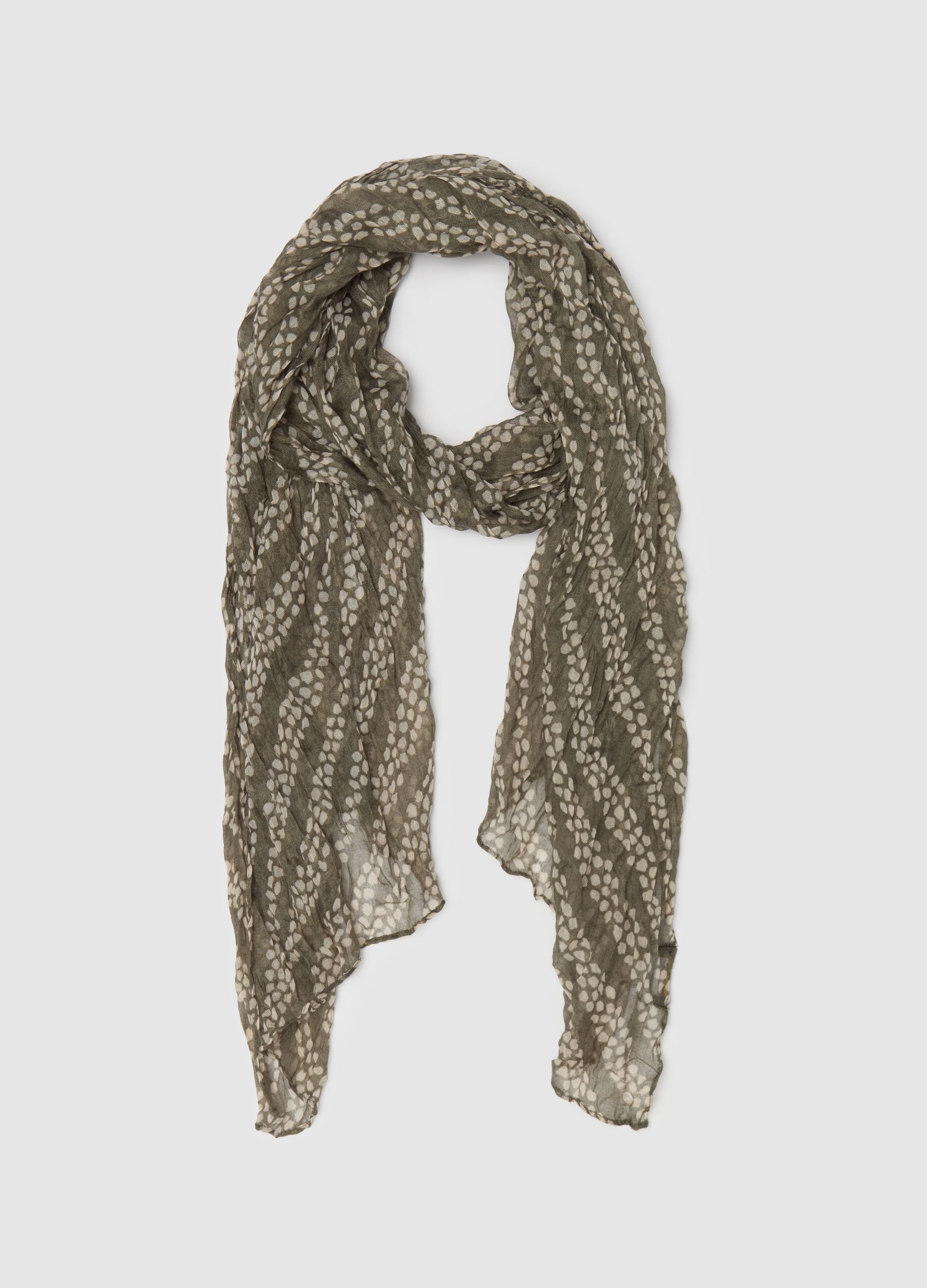 Pashmina effetto crinkle stampa all-over