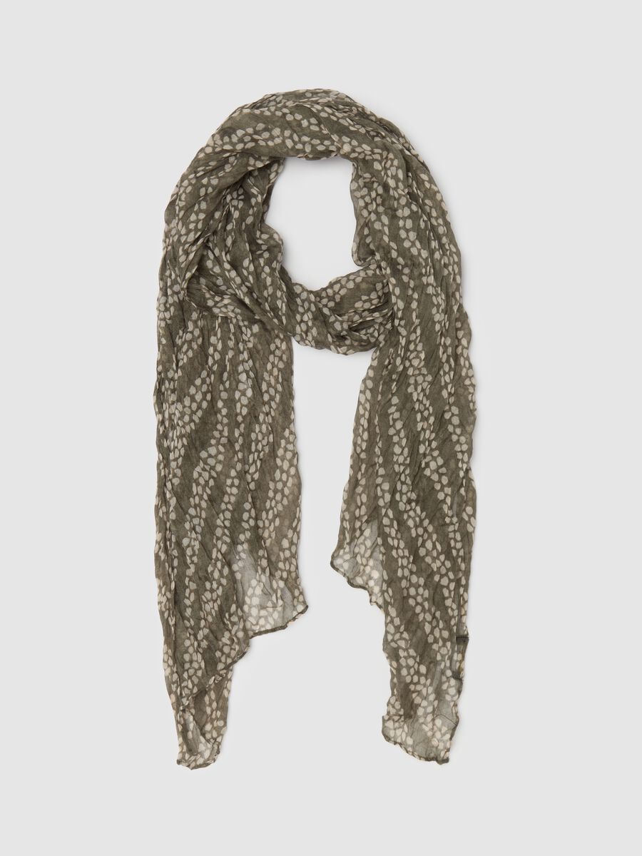 Crinkle-effect pashmina with all-over print_0