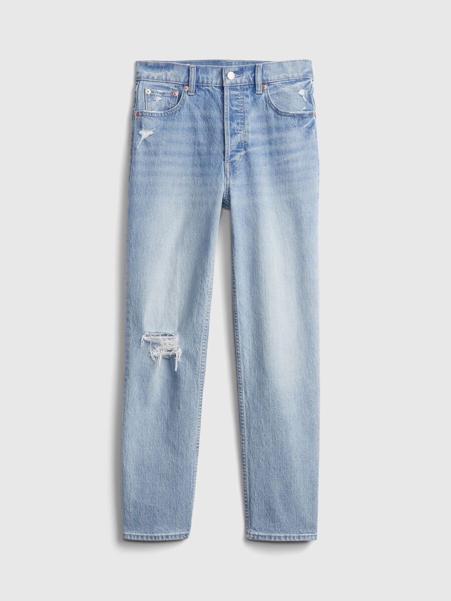 Jeans straight fit con abrasioni_2