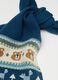 Blue scarf with teddy bear pattern_2