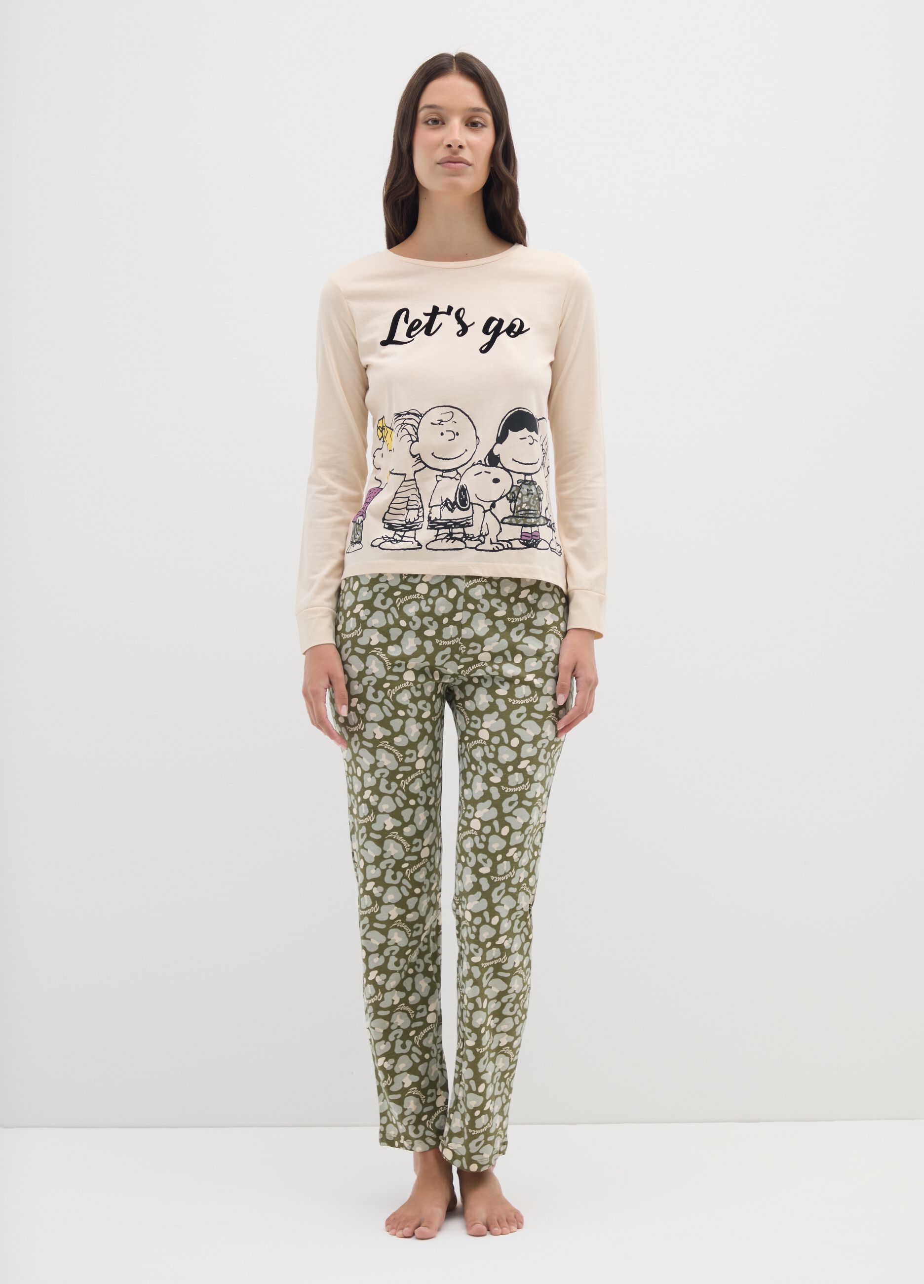 Beige pure cotton pyjamas regular fit