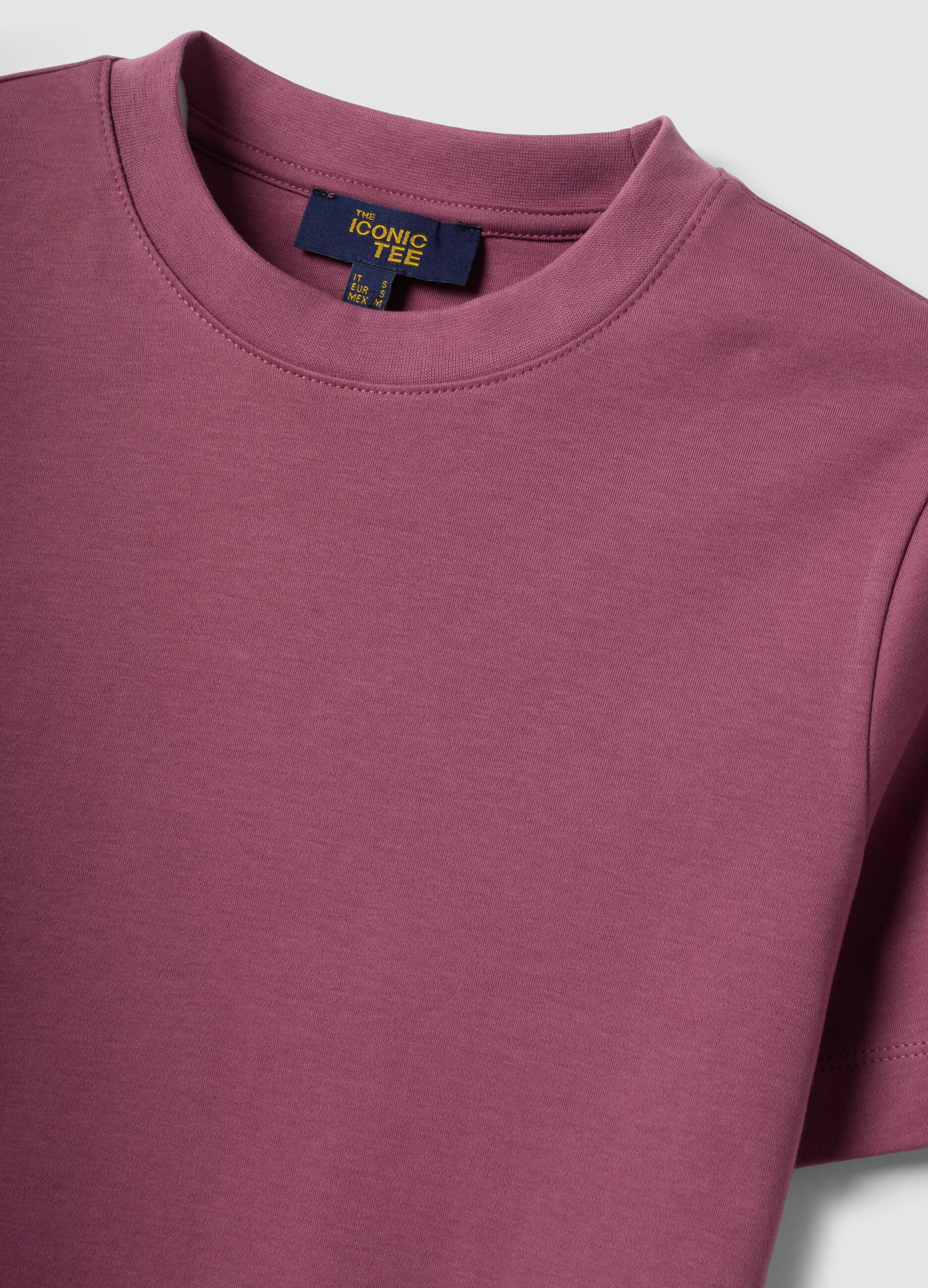 Pink relaxed-fit pure cotton short-sleeve T-shirt