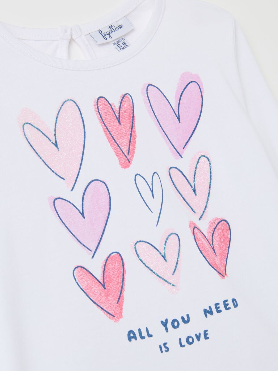 Girls' white pure cotton regular fit top with print_2