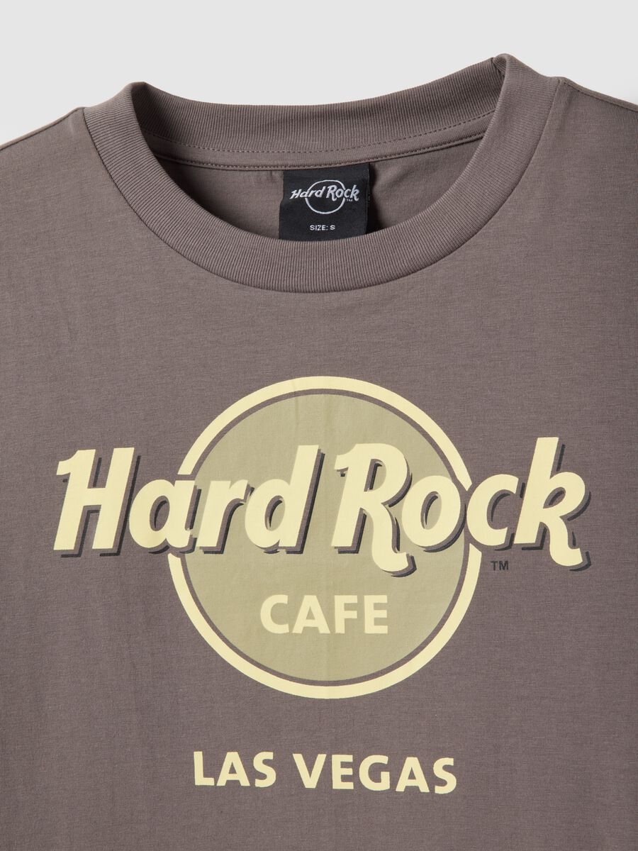Grey pure cotton regular fit T-shirt with Hard Rock Cafe logo_5