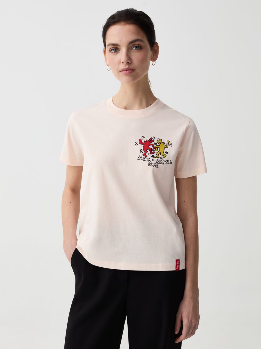 T-shirt con stampa omini Keith Haring_0