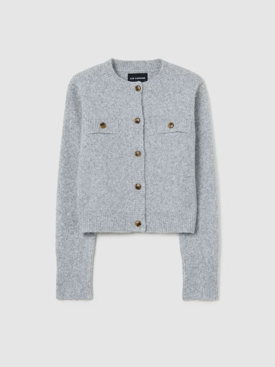 Grey wool blend cardigan_4