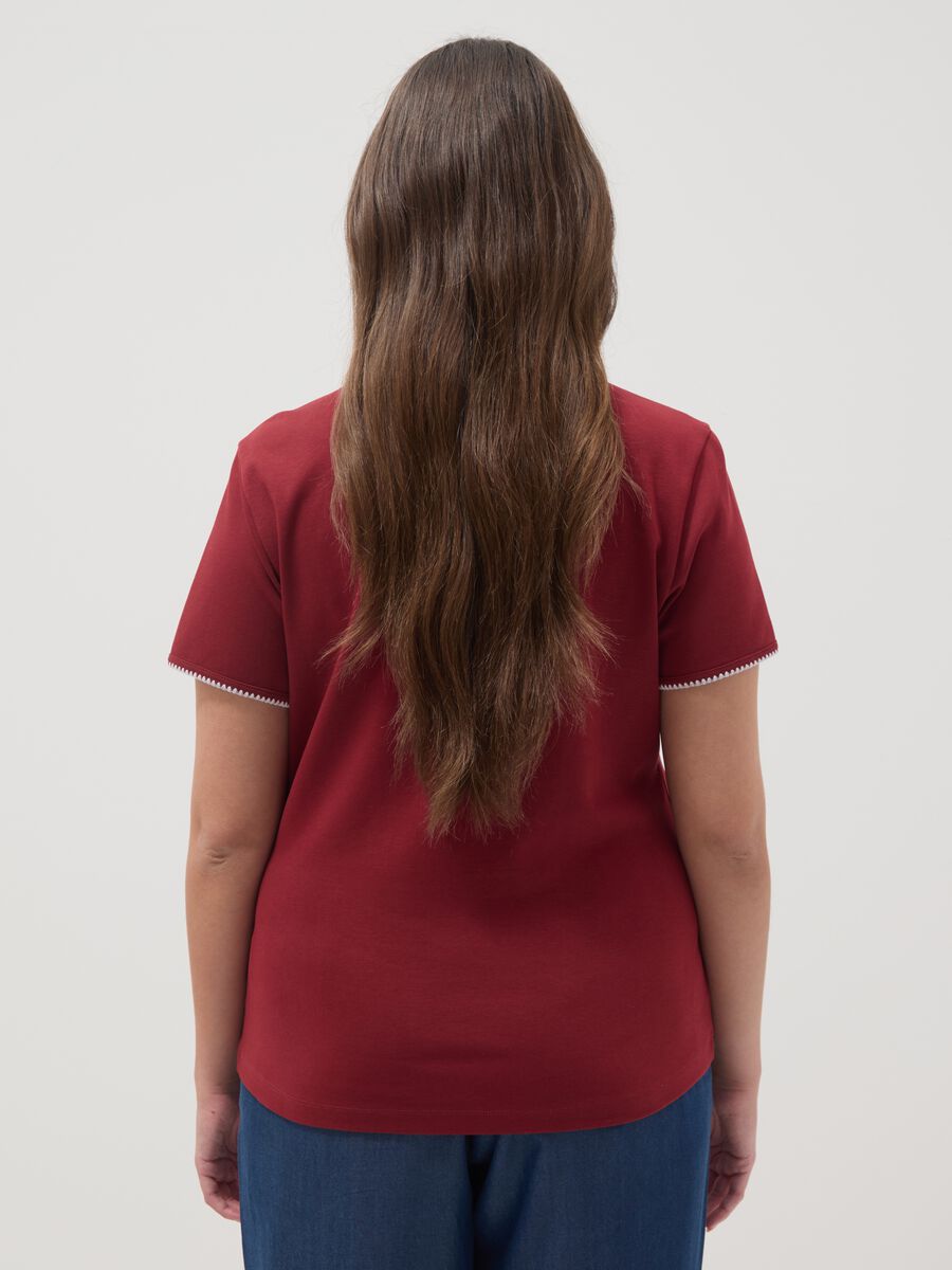 Red pure cotton short sleeve T-shirt regular fit_3