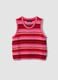 Multicolour striped pure cotton knitted vest, regular fit_0
