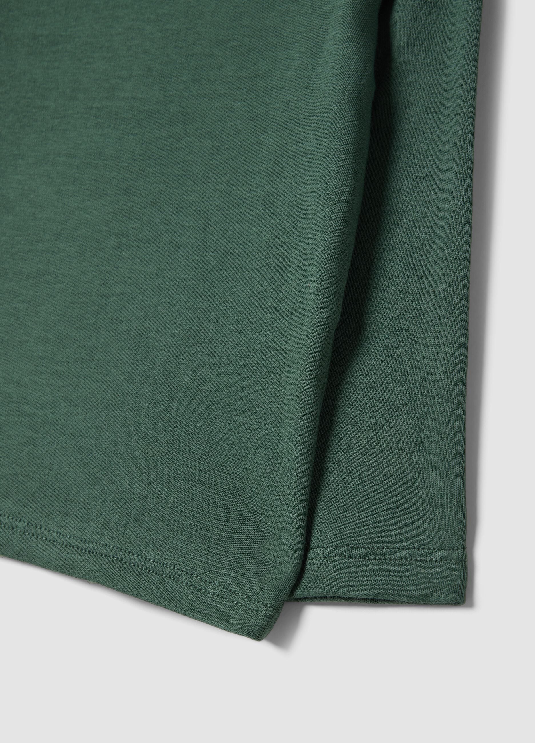 Maglietta verde in puro cotone organico con girocollo