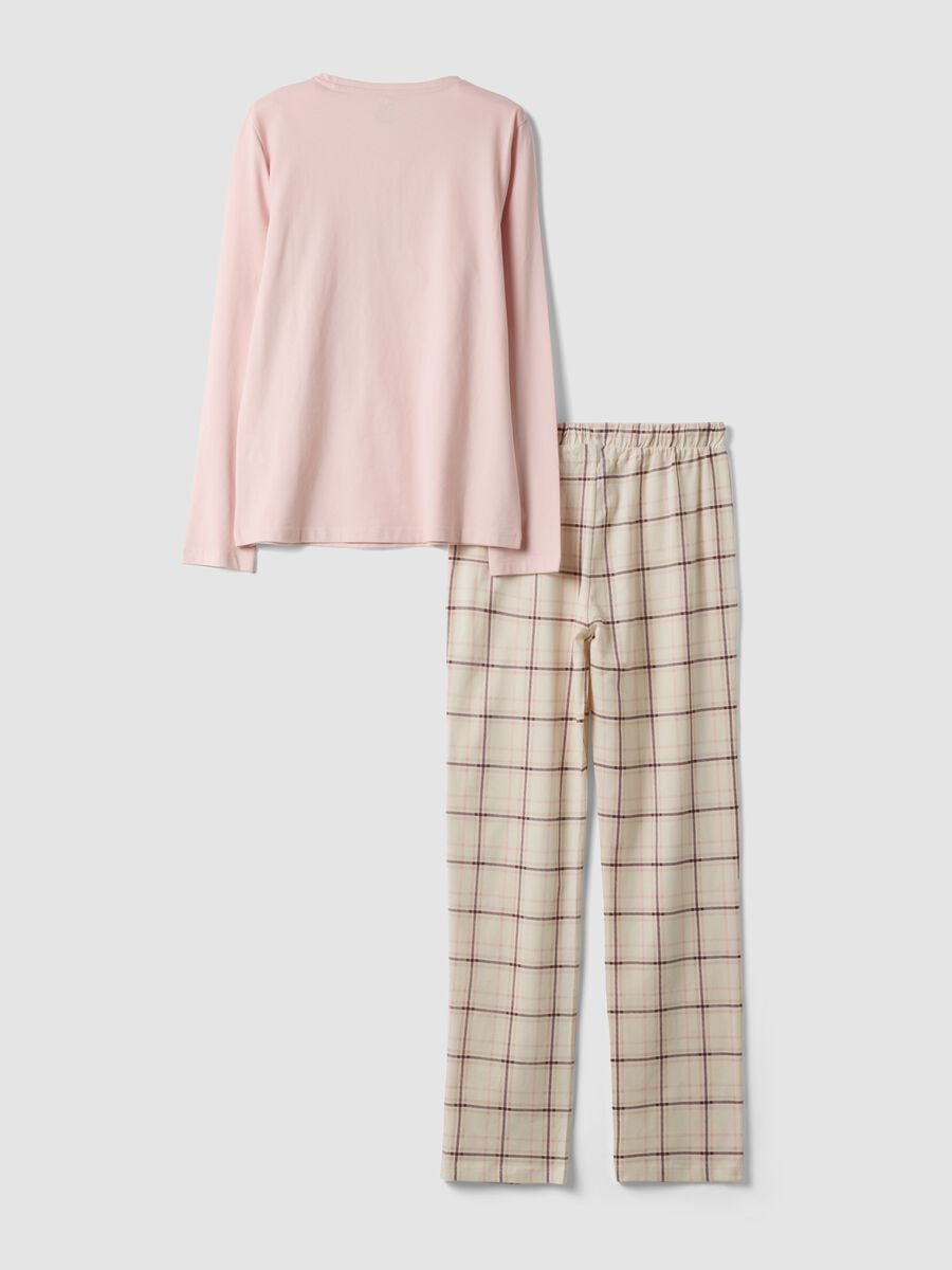 Pink pure organic cotton crew-neck pyjamas_6