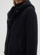 Black regular fit coat with hood and buttons_3