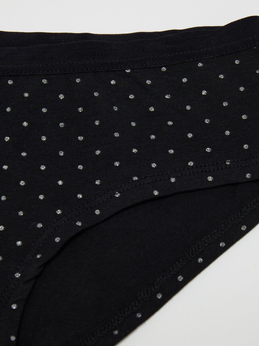 Organic cotton French knickers with glitter polka dot print_3