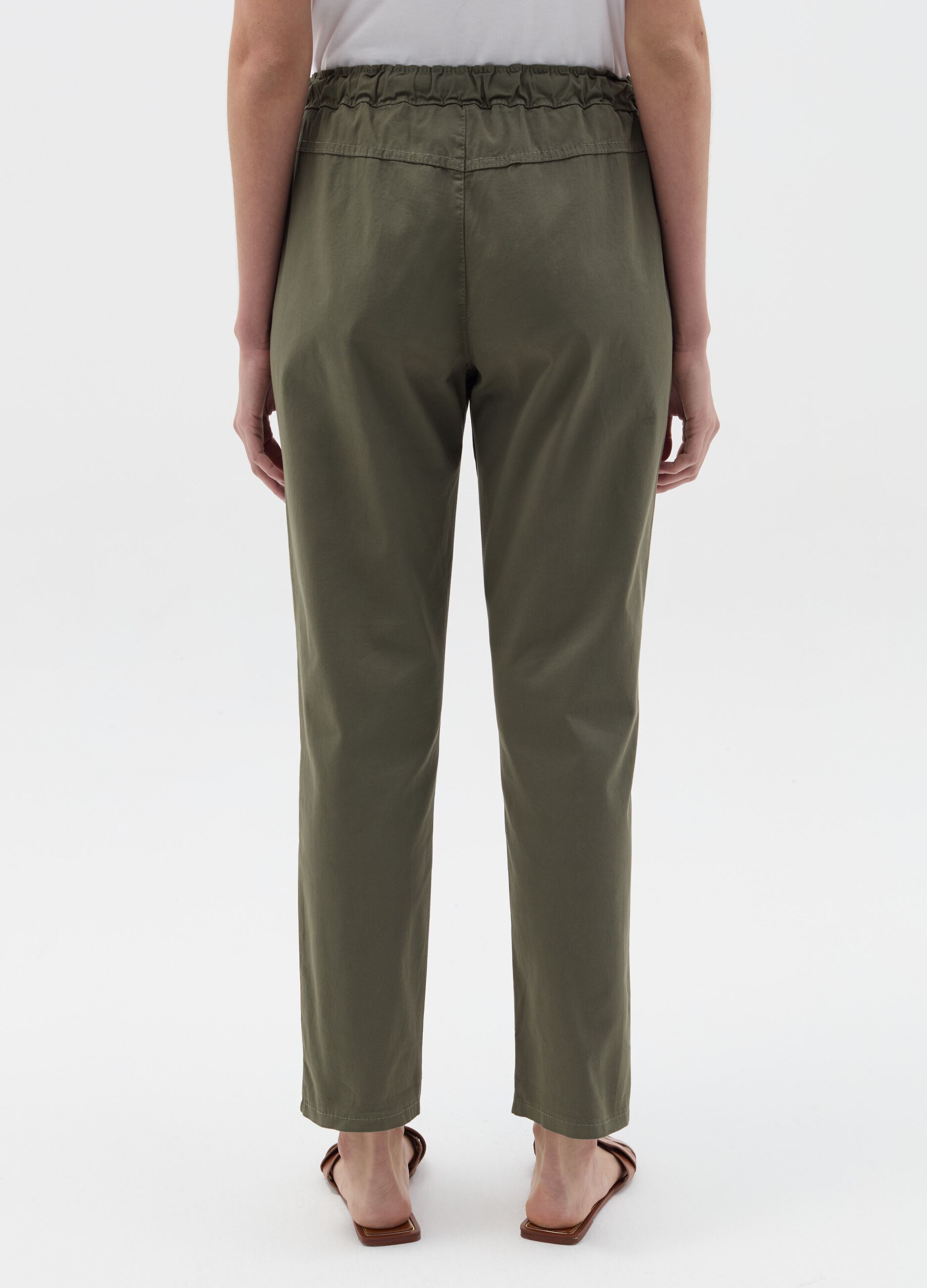 Stretch cotton jogger trousers