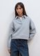 Grey cotton-blend polo with all-over rhinestones, regular fit_2