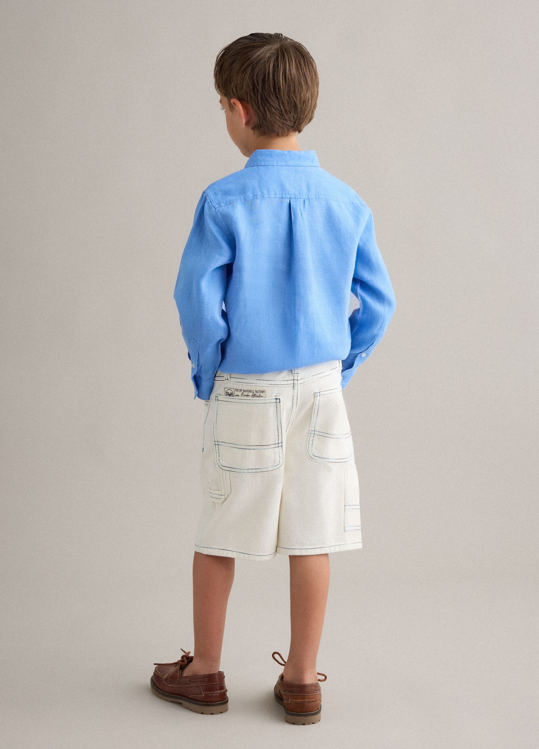 Beige pure cotton shorts