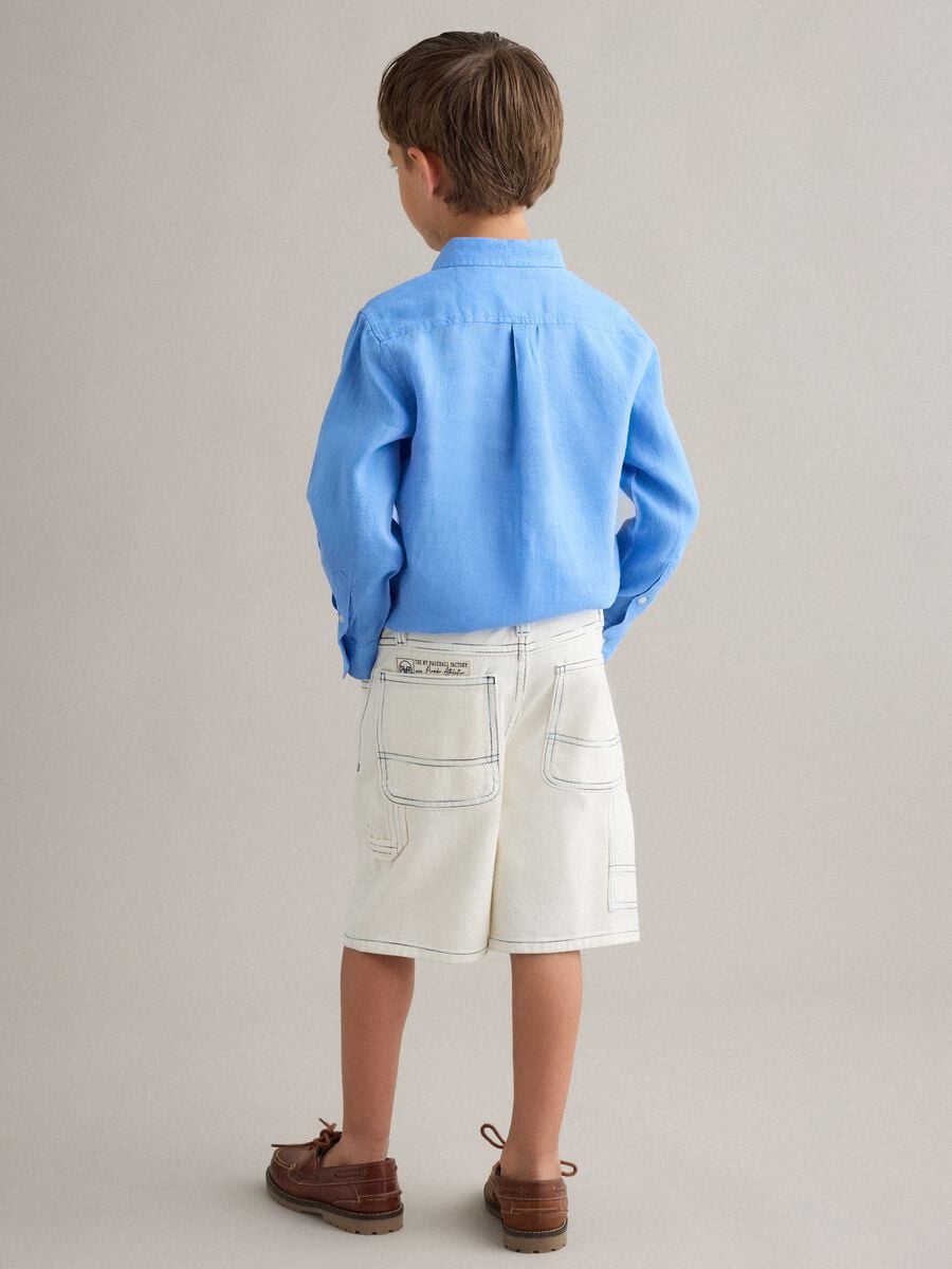 Shorts beige in puro cotone_1
