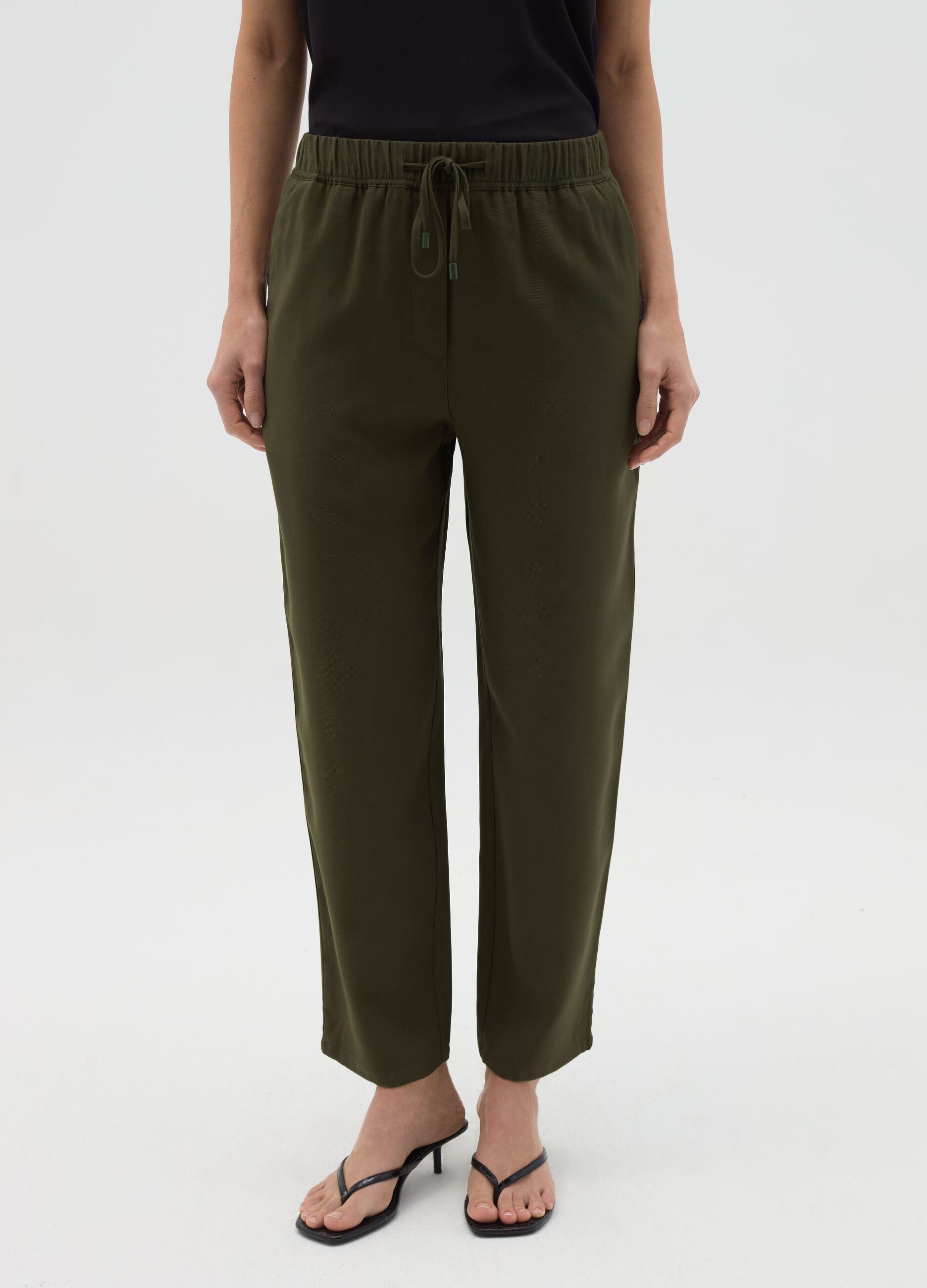 Joggers in misto viscosa con coulisse