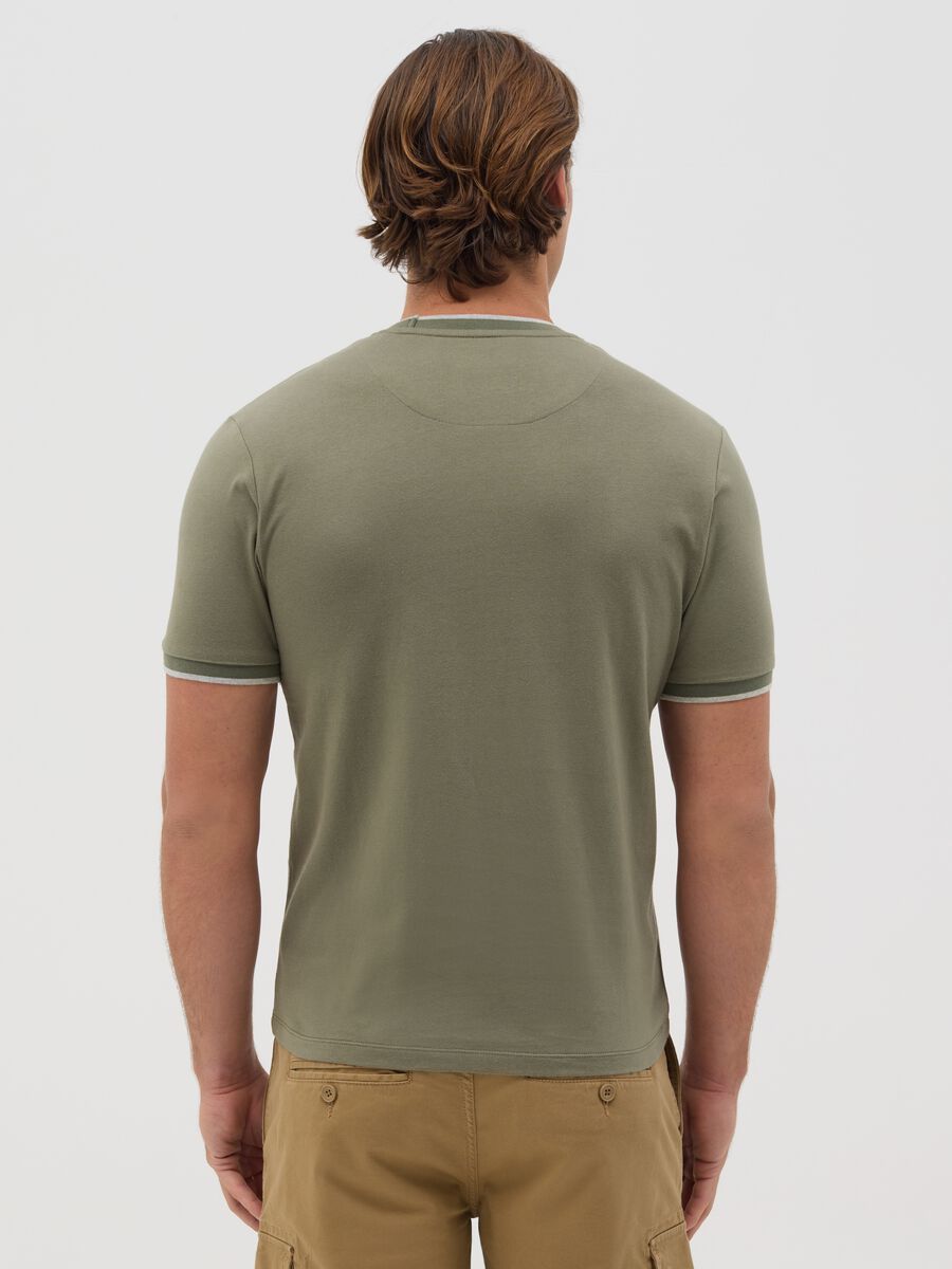 Green fitted T-shirt in cotton_2