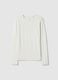 White stretch viscose t-shirt regular fit_4