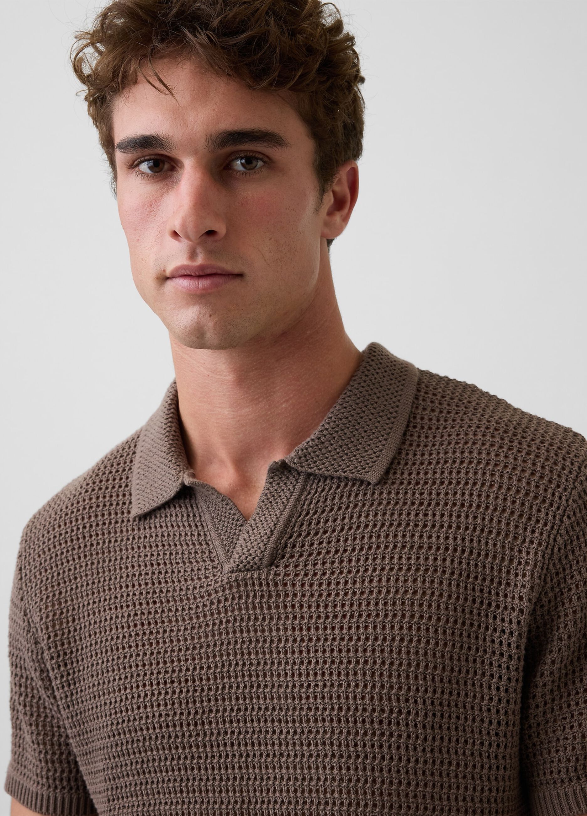 Pure cotton short-sleeve polo shirt