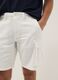 White pure cotton regular-fit cargo shorts_3