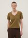 Green pure cotton V-neck relaxed fit T-shirt_2