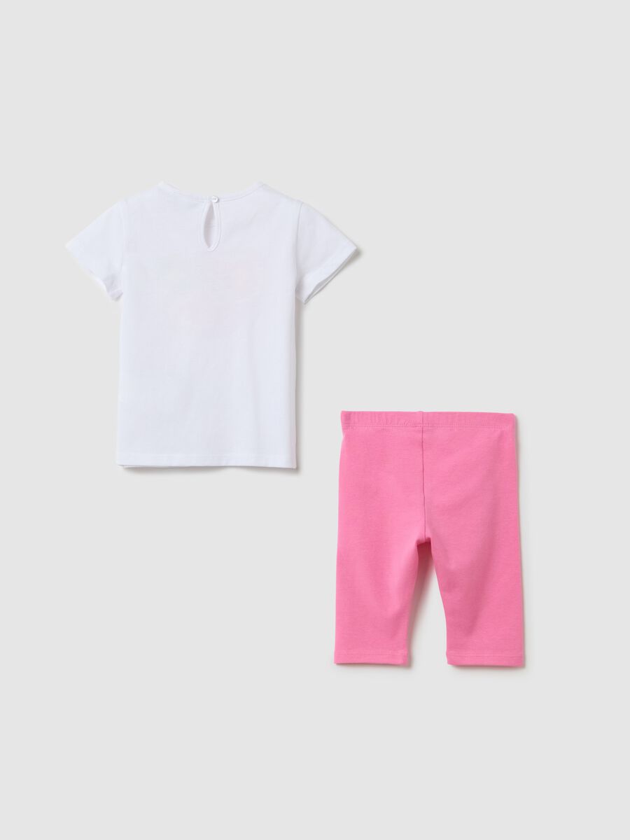 Girls’ white regular-fit jogging outfit in 100% cotton with print_1