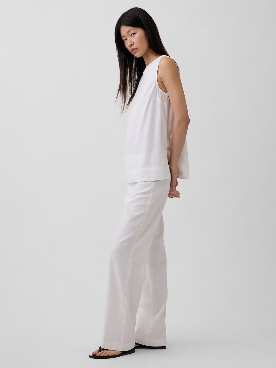 Wide-leg linen-blend trousers_4