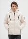 Beige Padded Jacket with Hood and Zip_1