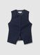 Regular fit blue striped stretch fabric waistcoat_4