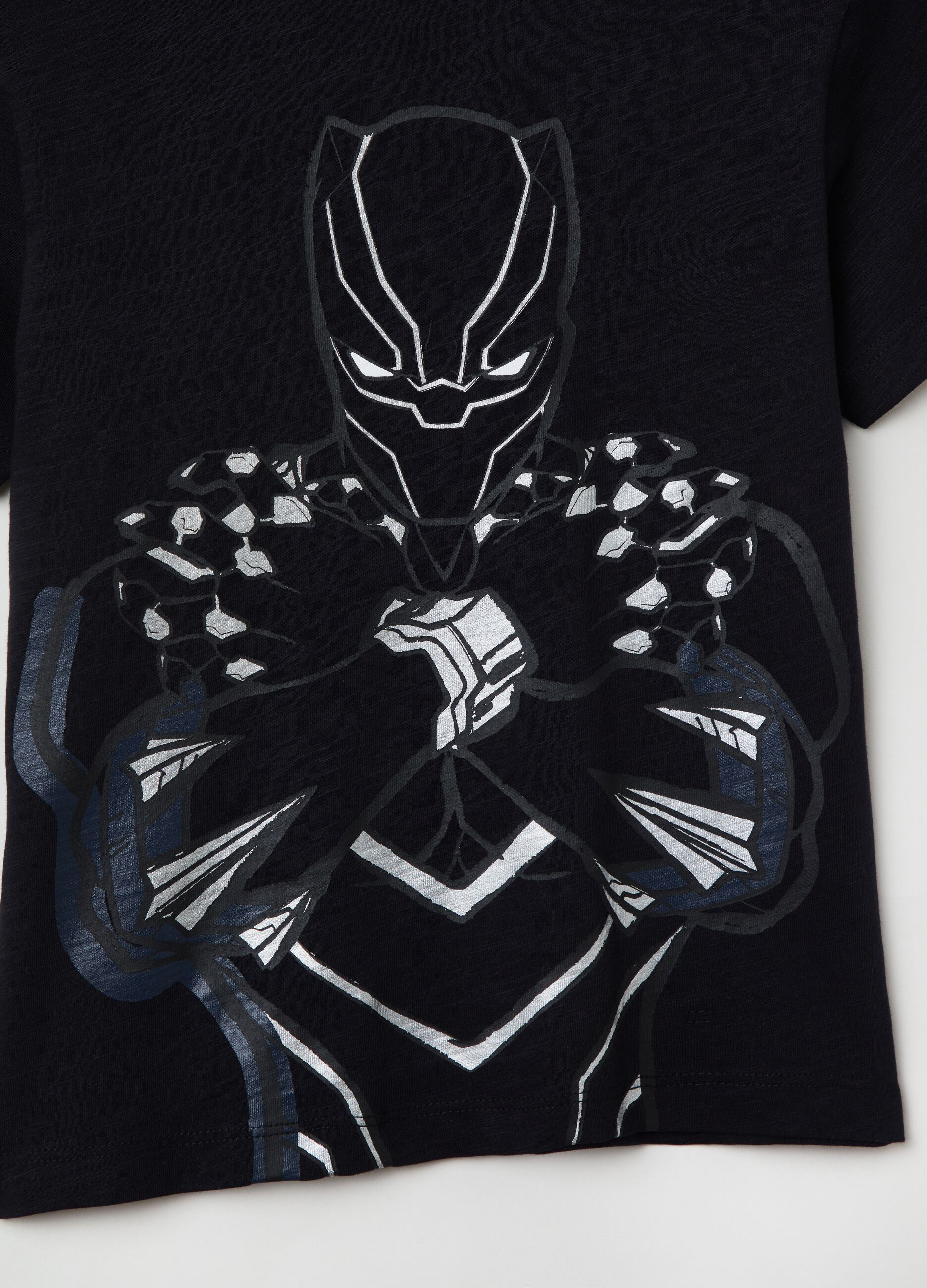 T-shirt in cotone stampa Black Panther