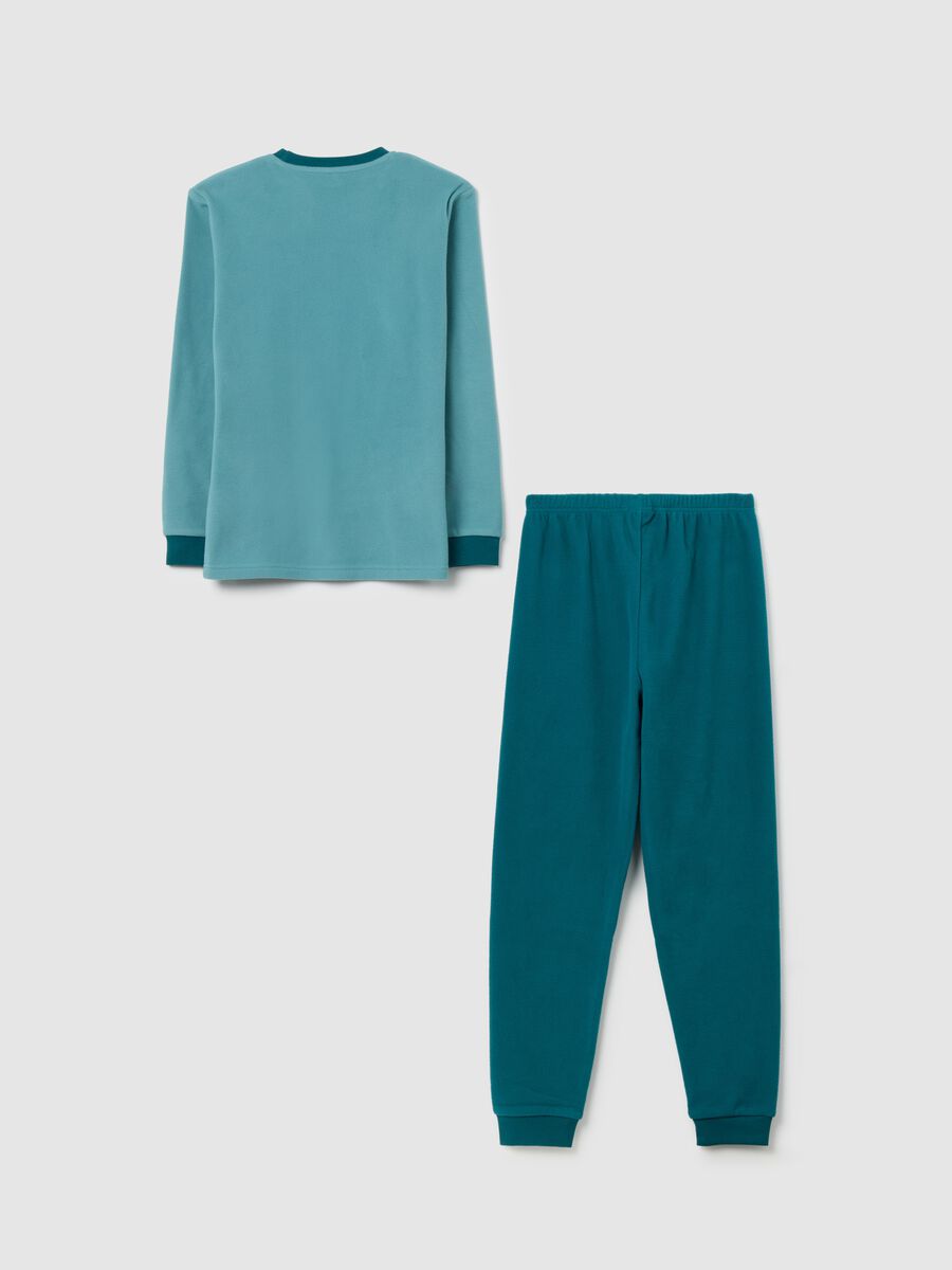Pigiama da bambino in micropile verde regular fit_1