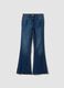 Blue stretch cotton flare jeans_4