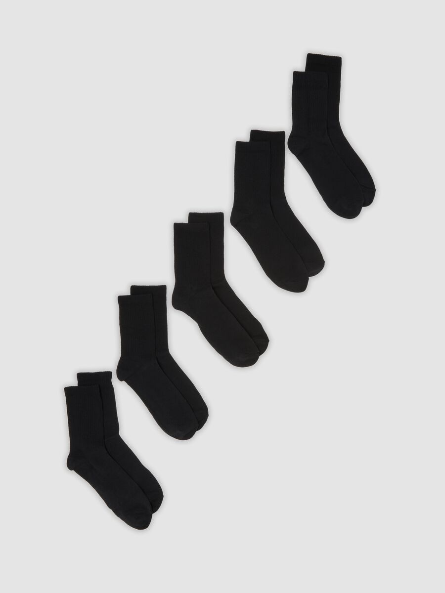 Pack of five black organic cotton sports socks_0