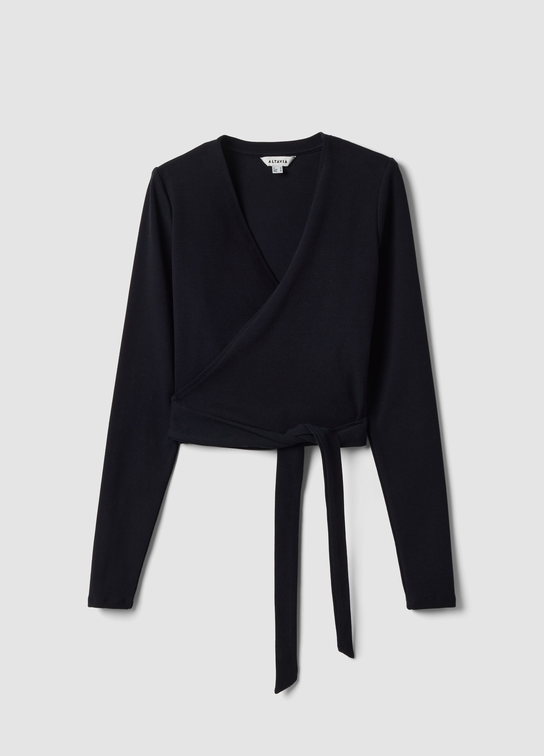 Blue stretch-cotton cardigan with deep V-neck
