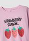 Long pink pure cotton pyjamas with strawberries, regular fit_5