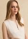 Beige linen-viscose blend top with oversized fit_0