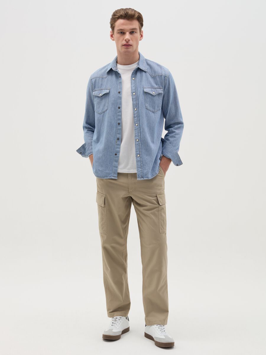 Cargo trousers with internal drawstring_0